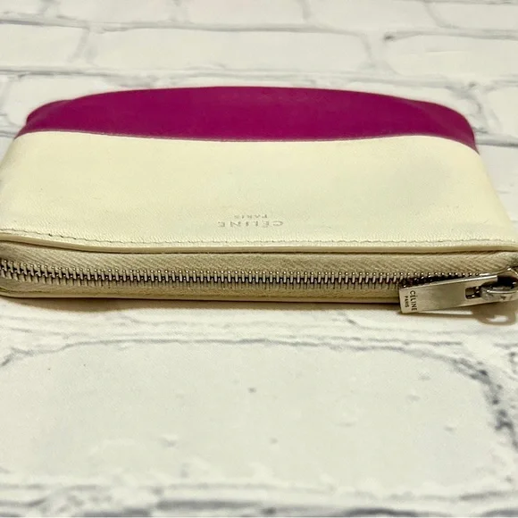 Celine Ivory & Purple Leather Keychain Wristlet - Picture 9 of 14